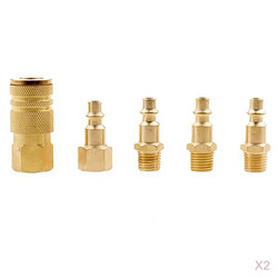 Raccord De Raccord De Compresseur De Tuyau D'air Comprimé 10 Pièces à Dégagement Rapide 1/4 '' Npt Raccord pour compresseur de flexible d'air