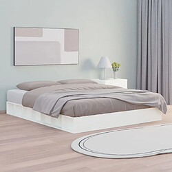 vidaXL Cadre de lit sans matelas blanc 160x200 cm bois massif