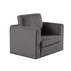 Bestmobilier Marilia - fauteuil - convertible déplimousse - en velours côtelé Marilia - fauteuil - convertible déplimousse - en velours côtelé - Gris