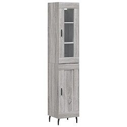 vidaXL Buffet haut Sonoma gris 34,5x34x180 cm Bois d'ingénierie