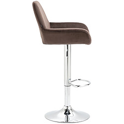 Avis Decoshop26 Lot de 2 tabourets de bar repose-pieds en forme d'arc en métal chromé assise en velours marron 10_0004030