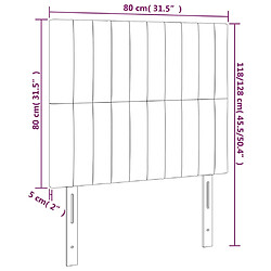 vidaXL Têtes de lit 2 pcs Vert foncé 80x5x78/88 cm Velours pas cher