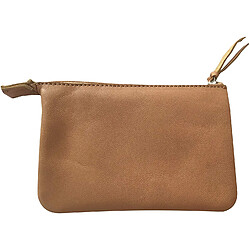 Clairefontaine 410002C - Une petite pochette Cuir 2 compartiments 13x9 cm en véritable cuir d'agneau, Naturel