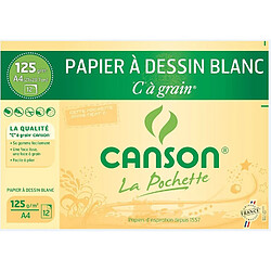 CANSON Papier à dessin 'C' à grain, A4, 125 g/m2, blanc ()