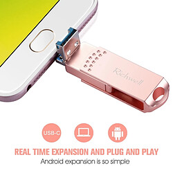 Wewoo Clé USB iPhone iDisk 3 en 1 32G Type-C + Micro USB + USB 3.0 Disque flash push-pull métal avec fonction OTG (Argent) pas cher