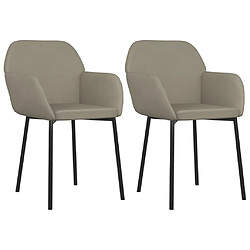 vidaXL Chaises à manger lot de 2 Gris clair Velours