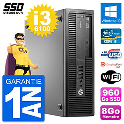 PC HP EliteDesk 800 G2 SFF Intel Core i3-6100 RAM 8Go SSD 960Go Windows 10 Wifi · Occasion 