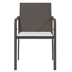 Acheter Maison Chic Lot de 2 Chaises de jardin,Fauteuil d'extérieur et coussins marron 56x59x84 cm rotin -MN21984