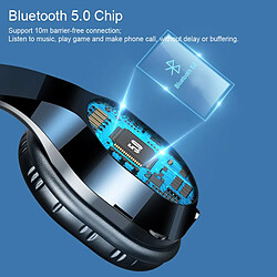 Acheter Universal T5 casque de jeu pliable stéréo pour bluetooth 5.0 support carte TF casque 9D casque hifi casque pliable sans fil casque oreille bouchon d'oreille casque