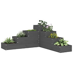 vidaXL Jardinière 4 niveaux 80,5x79x36 cm gris bois de pin massif