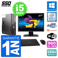 PC Fujitsu D556 DT Ecran 27" Intel i5-6500 RAM 32Go SSD 960Go Windows 10 Wifi · Occasion 