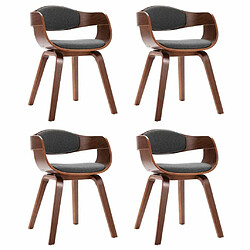 Maison Chic Lot de 4 Chaises à manger modernes,Chaises à dîner bois courbé et tissu -MN73486