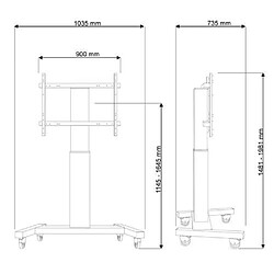 Trolley Neomounts PLASMA-M2250BLACK 130 Kg 100" 42"