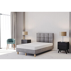 TRADA Lit d’hôtel 120x200 cm DUBAI avec matelas ressorts ensachés et la tête de lit - tissu velours