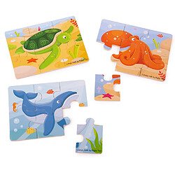 Bigjigs Toys 3 puzzles Sealife en bois 