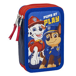 Pochette à crayons triple The Paw Patrol Bleu 12,5 x 6,5 x 19,5 cm