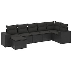 Maison Chic Salon de jardin 7 pcs avec coussins | Ensemble de Table et chaises | Mobilier d'Extérieur noir résine tressée -GKD88527