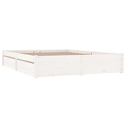 Avis Maison Chic Lit adulte - Cadre de lit avec tiroirs,Structure du lit Contemporain Blanc 200x200 cm -MN91513