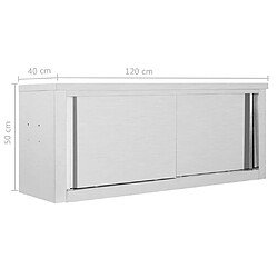 vidaXL Armoire de cuisine avec portes coulissantes 120x40x50 cm Inox pas cher