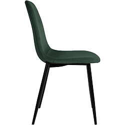 Avis Decoshop26 Lot de 4 chaises de salle à manger design moderne en tissu velours vert foncé pieds en métal noir 10_0001826