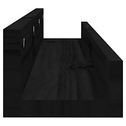 Acheter vidaXL Étagères murales 2 pcs Noir 80x12x9 cm Bois de pin massif