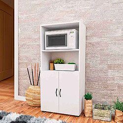 Armoire Multifonction Catter House Atenas 143 de 60x32x143 cm avec 2 Étagères, 2 Portes Inférieures et de Couleur Blanche