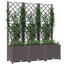 Avis Maison Chic Jardinière,Bac à fleurs avec treillis - pot de fleur Marron 120x40x136 cm PP -GKD20493