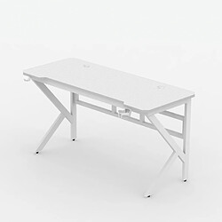 EGLI Bureau de jeu ergonomique en carbone avec porte gobelet 160x60cm Sportbot 160 | Couleur: Blanc pas cher