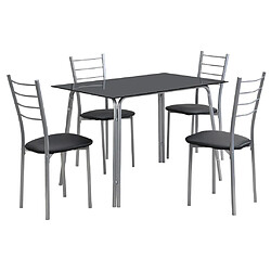 Avis Vente-Unique Ensemble table + 4 chaises - Noir et chromé - VILIARI