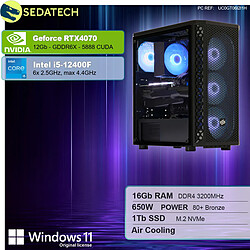 Sedatech PC Gamer Pro • Intel i5-12400F • RTX4070 • 16Go RAM • 1To SSD M.2 • Windows 11