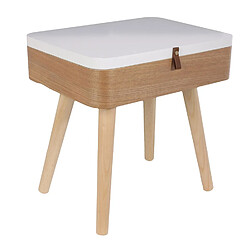 The Home Deco Factory Table de chevet vintage Elin - L. 40 x H. 54 cm - Blanc