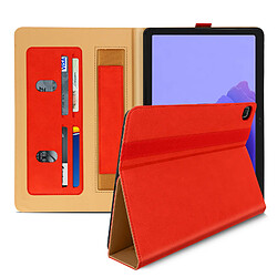 Avizar Housse Galaxy Tab A7 10.4 2020 Cuir Satiné Porte cartes Fonction Support Rouge