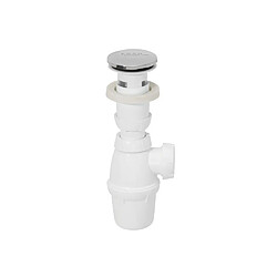 WIRQUIN Bonde lavabo Quick-Clac chromé sans trop-plein avec siphon NF