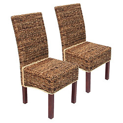 Decoshop26 Lot de 2 chaises en rotin banane tressée pieds marron CDS04002 