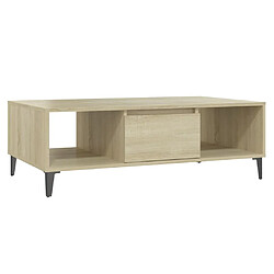 vidaXL Table basse chêne sonoma 103,5x60x35 cm bois d'ingénierie