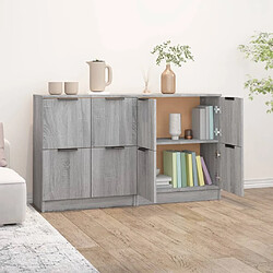 Maison Chic Ensemble de 2 Buffets,commode,console pour rangement Sonoma gris 60x30x70 cm Bois d'ingénierie -MN64042 pas cher