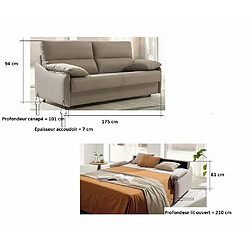 Avis Inside 75 Canapé convertible express VERONE couchage 140 x 200 cm beige