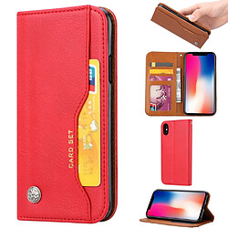 Etui en PU rouge pour Apple iPhone X 