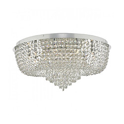 Luminaire Center Plafonnier Design Eitan Cristal,chrome poli 12 ampoules 34cm