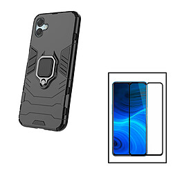 PHONECARE Kit Film Verre Trempé 5D Full Cover + Coque 3X1 Military Defender pour Samsung Galaxy M04 - Noir 