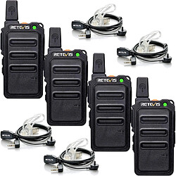 Retevis 4 talkie walkie 16 Canaux pour Camping, Jardin, Randonnée, Jeux d'intérieur noir