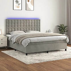 Sommier à lattes,Cadre à lattes de lit pour Adulte matelas et LED Gris clair 160x200 cm -MN76204