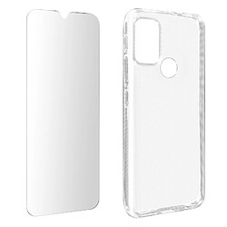 Avizar Coque Motorola Moto G10, G30 et G20 Souple et Film Verre Trempé 9H - transparent