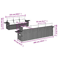 Avis Maison Chic Salon de jardin avec coussins 8 pcs | Ensemble de Table et chaises | Mobilier d'Extérieur beige résine tressée -GKD30015