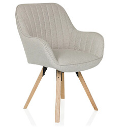 Chaise visiteur / Chaise de salle à manger SCANDI SOFT tissu blanc hjh LIVING