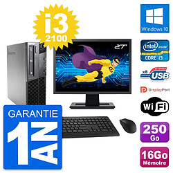 PC Lenovo M81 SFF Ecran 27" Intel i3-2100 RAM 16Go Disque 250Go Windows 10 Wifi · Occasion 