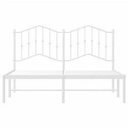 Maison Chic Lit adulte - Cadre de lit métal avec tête de lit pour chambre blanc 140x190 cm -MN63663 pas cher