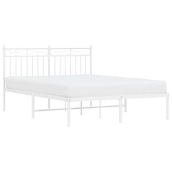 Avis Maison Chic Lit adulte - Cadre de lit métal avec tête de lit pour chambre blanc 140x190 cm -MN35875