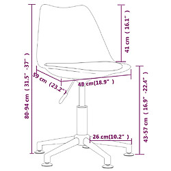 vidaXL Chaises pivotantes à manger lot de 4 marron foncé tissu pas cher