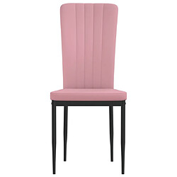 Acheter Maison Chic Lot de 2 Chaises à manger,Chaise pour cuisine,Solide Structure Rose Velours -MN70227